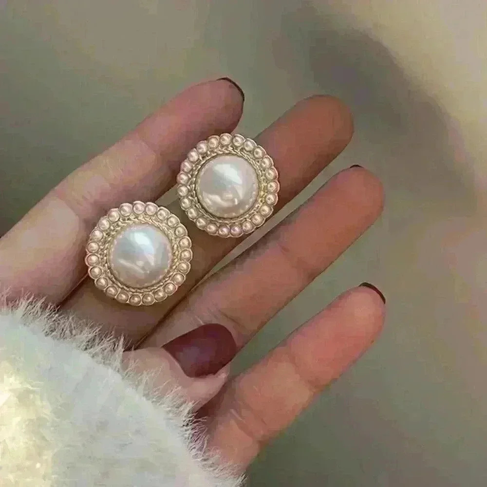 Round Stud Earrings